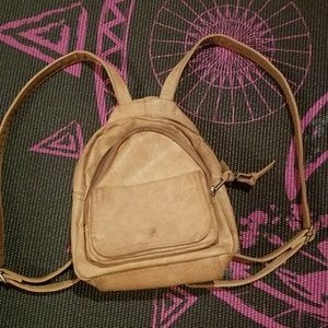 Tan leather mini back pack